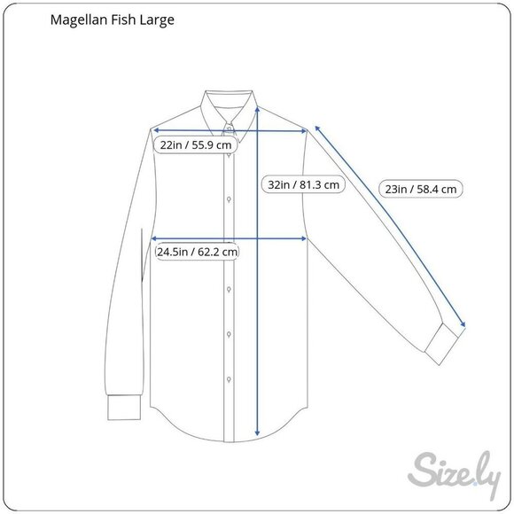 Magellan Mens Large Beige Fish Printed Long Sleeve Button Up Collar Shirt Size L - Picture 2 of 10